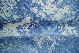 Modern Abstract Blue and Ivory Hand loom 5.6x8 Wool and Viscose Area Rug