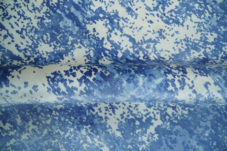 Modern Abstract Blue and Ivory Hand loom 5.6x8 Wool and Viscose Area Rug