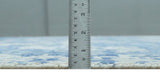 Modern Abstract Blue and Ivory Hand loom 5.6x8 Wool and Viscose Area Rug