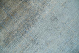 Modern abstract Blue, Aqua and Brown Hand Knotted 8x10 wool and Art silk Area Rug