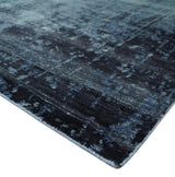 Modern abstract Blue, Aqua and Brown Hand Knotted 8x10 wool and Art silk Area Rug