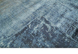 Modern abstract Blue, Aqua and Brown Hand Knotted 8x10 wool and Art silk Area Rug