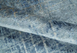 Modern abstract Blue, Aqua and Brown Hand Knotted 8x10 wool and Art silk Area Rug