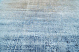 Modern Abstract Blue Hand Knotted bamboo Silk 8x10 Area Rug