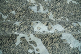 Modern Abstract Charcoal, Beige and Silver Hand Knotted 5.6x8 wool and Bamboo Silk area Rug