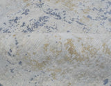 Modern Abstract Design Blue and Ivory Hand Loomed Art Silk Area Rug