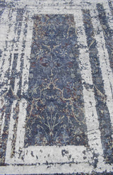 Modern Abstract Design Blue Hand Knotted 8x10 Wool Area Rug