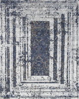 Modern Abstract Design Blue Hand Knotted 8x10 Wool Area Rug