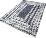 Modern Abstract Design Blue Hand Knotted 8x10 Wool Area Rug