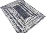 Modern Abstract Design Blue Hand Knotted 8x10 Wool Area Rug
