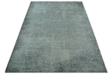 Modern Abstract Design Gray 8x10 Hand Knotted Art Silk Rug