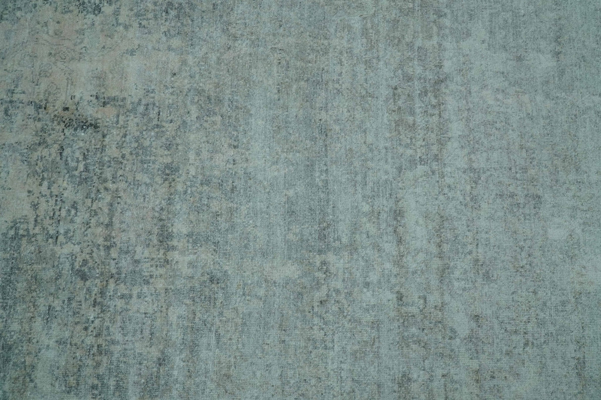 Modern Abstract Design Gray 8x10 Hand Knotted Art Silk Rug