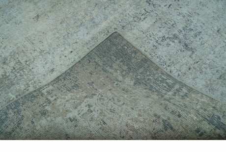 Modern Abstract Design Gray 8x10 Hand Knotted Art Silk Rug
