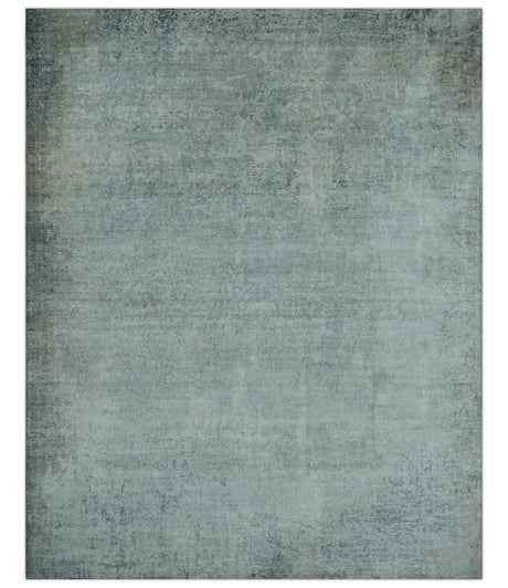 Modern Abstract Design Gray 8x10 Hand Knotted Art Silk Rug