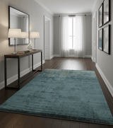 Modern Abstract Design Gray And Silver 9x11 Hand Knotted Bamboo Silk Area Rug