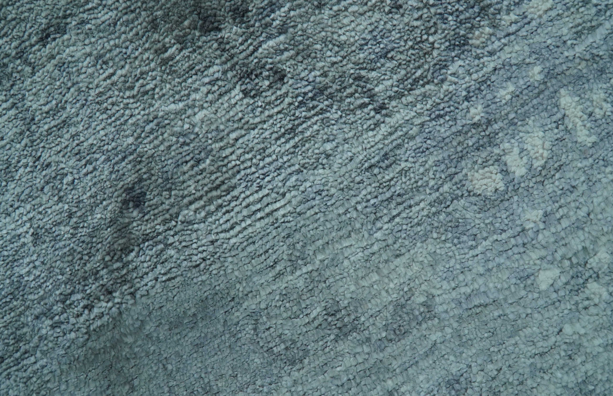 Modern Abstract Design Gray And Silver 9x11 Hand Knotted Bamboo Silk Area Rug