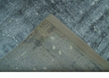 Modern Abstract Design Gray And Silver 9x11 Hand Knotted Bamboo Silk Area Rug