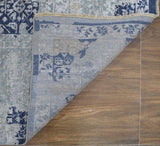 Modern Abstract Design Gray Wool And Bamboo Silk 8x10 Area Rug
