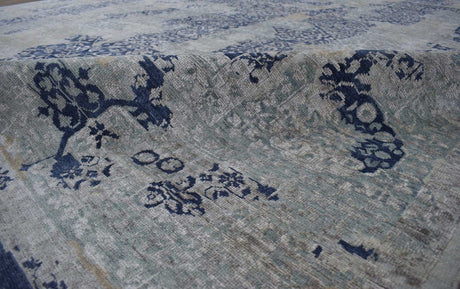 Modern Abstract Design Gray Wool And Bamboo Silk 8x10 Area Rug