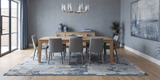 Modern Abstract Design Gray Wool And Bamboo Silk 8x10 Area Rug