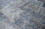 Modern Abstract Gray and Blue Bamboo Silk Hand Knotted 8x10 Area Rug