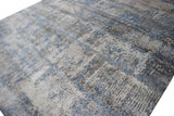 Modern Abstract Gray and Blue Bamboo Silk Hand Knotted 8x10 Area Rug