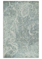 Modern Abstract Gray and Ivory 5x8 Hand loom wool and Viscose Area Rug