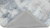 Modern Abstract Gray and Ivory Hand Loom Viscose 5x8 Area Rug