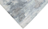 Modern Abstract Gray and Ivory Hand Loom Viscose 5x8 Area Rug