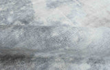 Modern Abstract Gray and Ivory Hand Loom Viscose 5x8 Area Rug