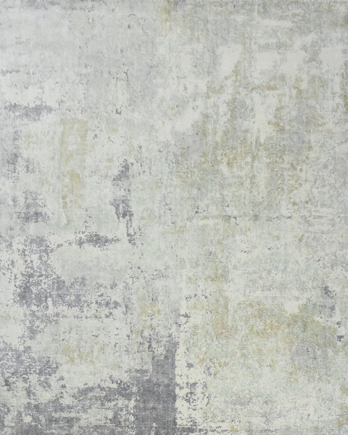 Modern Abstract Gray and Ivory Hand Loom Viscose 8x10 Area Rug