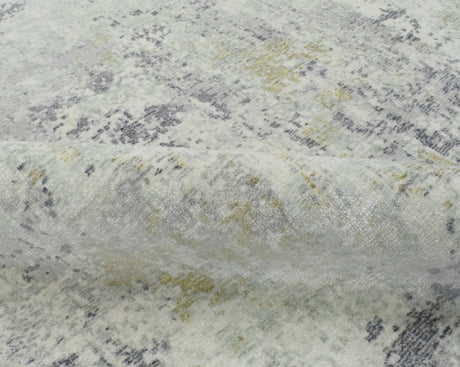 Modern Abstract Gray and Ivory Hand Loom Viscose 8x10 Area Rug