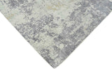 Modern Abstract Gray and Ivory Hand Loom Viscose 8x10 Area Rug