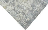Modern Abstract Gray and Ivory Hand Loom Viscose Area Rug