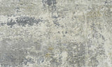 Modern Abstract Gray and Ivory Hand Loom Viscose Area Rug
