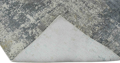 Modern Abstract Gray and Ivory Hand Loom Viscose Area Rug