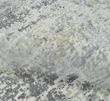 Modern Abstract Gray and Ivory Rug made with Art Silk | TRD10131-Area Rug-Parc Decor