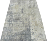 Modern Abstract Gray and Ivory Rug made with Art Silk | TRD10133-Area Rug-Parc Decor