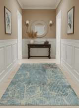 Modern Abstract Gray, Olive and Beige 5x8 Hand loom Viscose Area Rug