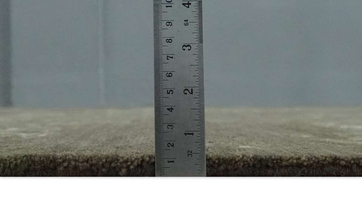 Modern Abstract Green and Silver Hand loom wool and Art Silk Area Rug-Area Rug-Parc Decor