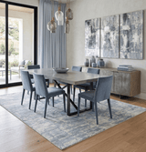 Modern Abstract Handmade 8x10 Beige and Gray Bamboo Silk Area Rug