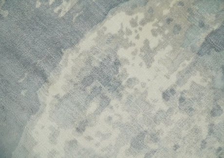 Modern Abstract Handmade 8x10 Beige and Gray Bamboo Silk Area Rug