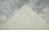 Modern Abstract Handmade 8x10 Beige and Gray Bamboo Silk Area Rug
