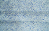 Modern Abstract Ivory and Blue 5.6x8 Hand Knotted Bamboo Silk Area Rug