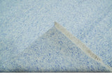 Modern Abstract Ivory and Blue 5.6x8 Hand Knotted Bamboo Silk Area Rug