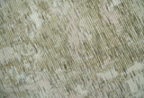 Modern Abstract Ivory, Green and Charcoal 5x8 Hand loom Wool and Viscose Area Rug