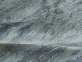 Modern Abstract Pattern Blue And Silver Hand Knotted 4x6 Bamboo Silk Area Rug