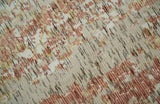 Modern Abstract Peach, Ivory, Gold and Charcoal Hand loom 5x8 Wool and Viscose Area Rug