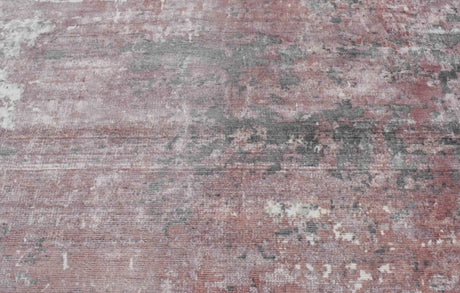 Modern Abstract Pink And Ivory Hand Loom Viscose 6x8 Area Rug