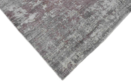 Modern Abstract Pink And Ivory Hand Loom Viscose 6x8 Area Rug